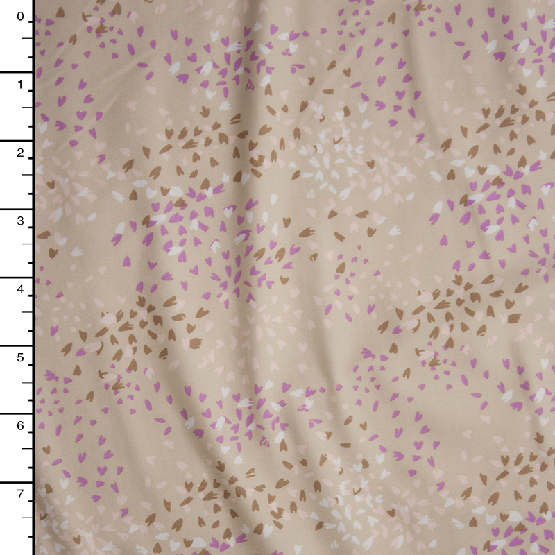 Ivory, Lavender, Pink,and Brown Abstract Pattern Nylon/Lycra Fabric By The Yard