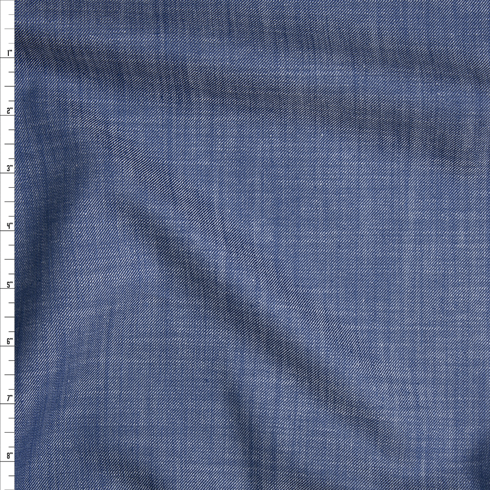 Textured Blue Light Midweight Tencel Denim Fabric By The Yard