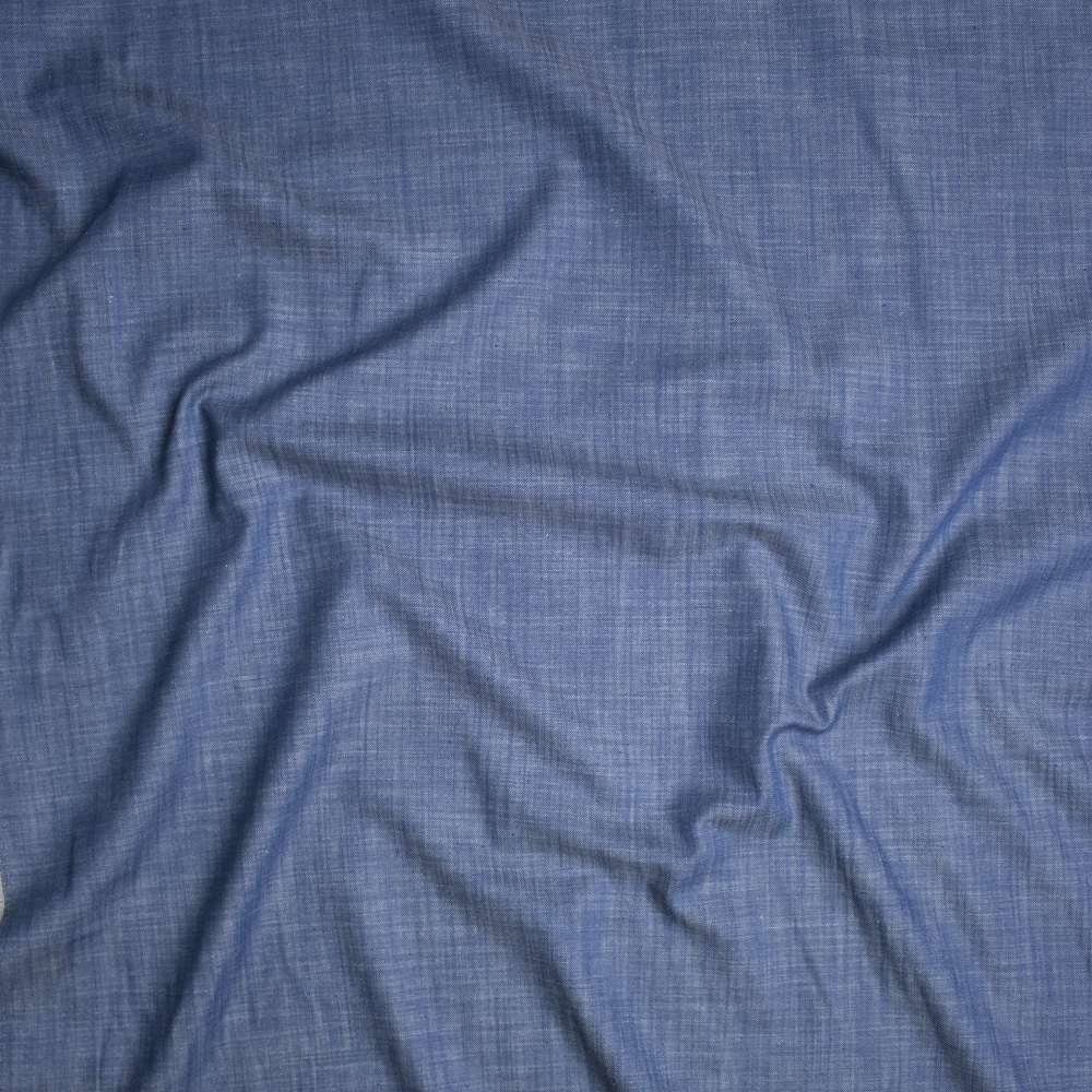Textured Blue Light Midweight Tencel Denim Fabric By The Yard - Wide shot