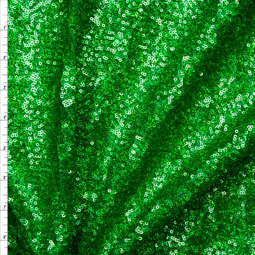 Green Holographic 4-way Stretch Micro Sequin Fabric Fabric By The Yard