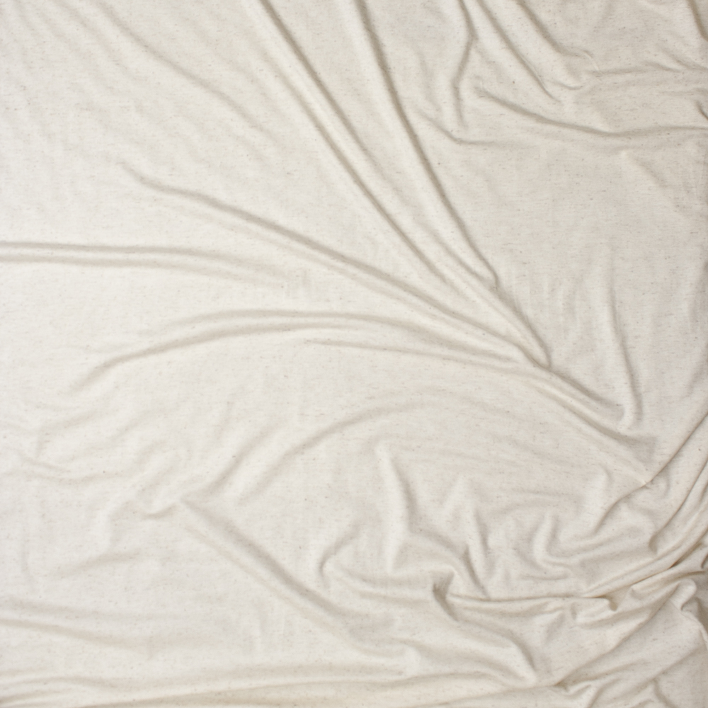 Natural Slubbed Ivory Stretch Rayon Jersey Knit Fabric By The Yard - Wide shot