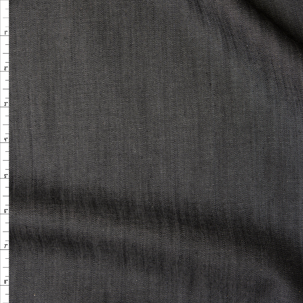 Black Midweight Tencel Denim Fabric By The Yard