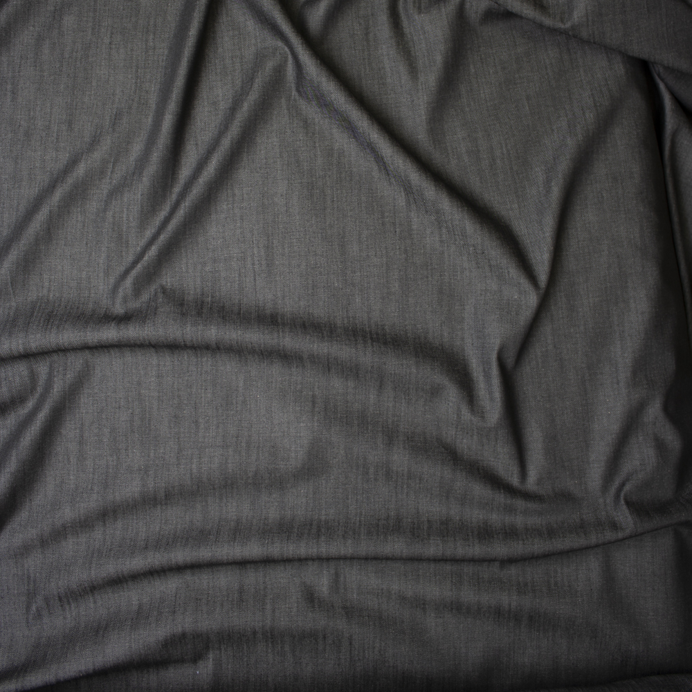 Black Midweight Tencel Denim Fabric By The Yard - Wide shot