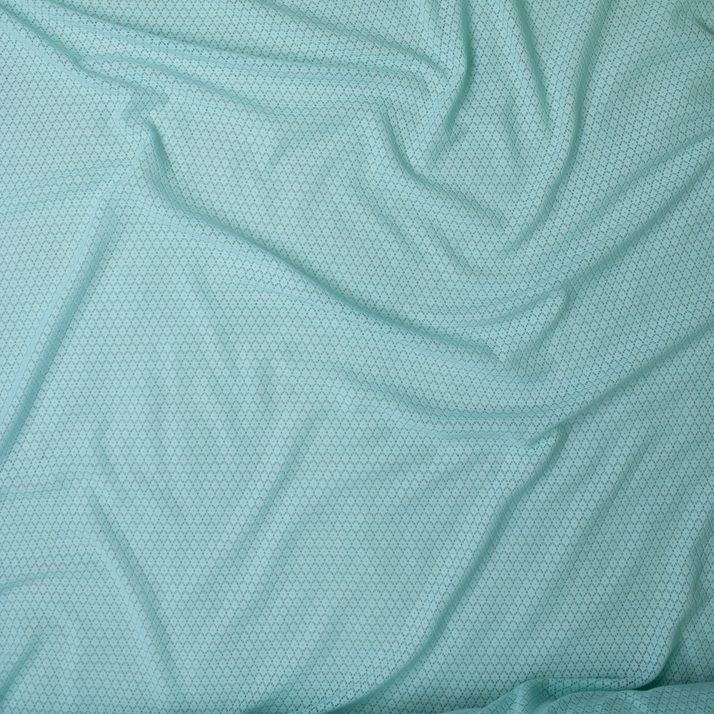 Aqua Floral Pattern Stretch Lace Fabric By The Yard - Wide shot