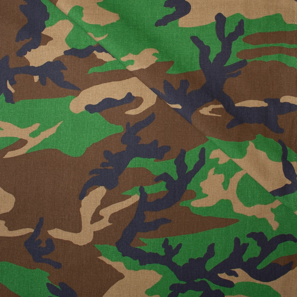 Camouflage Bottomweight Cotton Poplin Fabric By The Yard - Wide shot