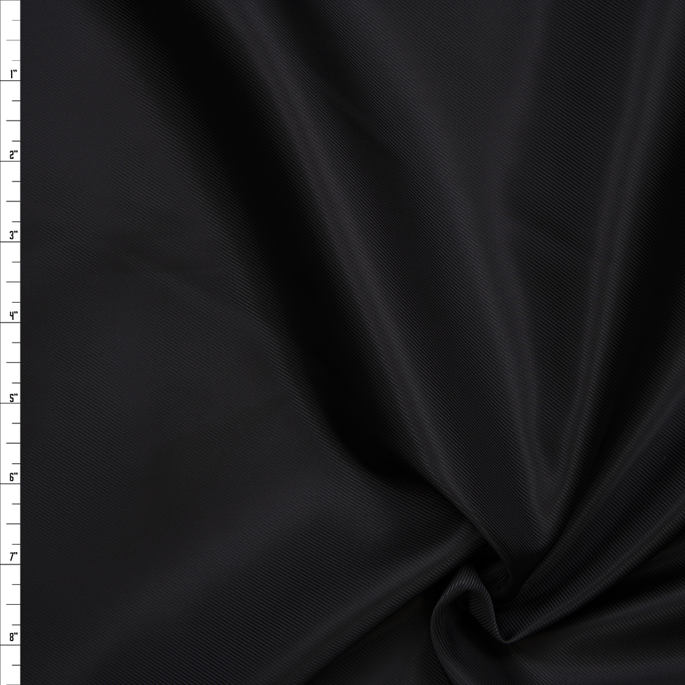 Black Diagonal Weave Poly Lining Fabric By The Yard
