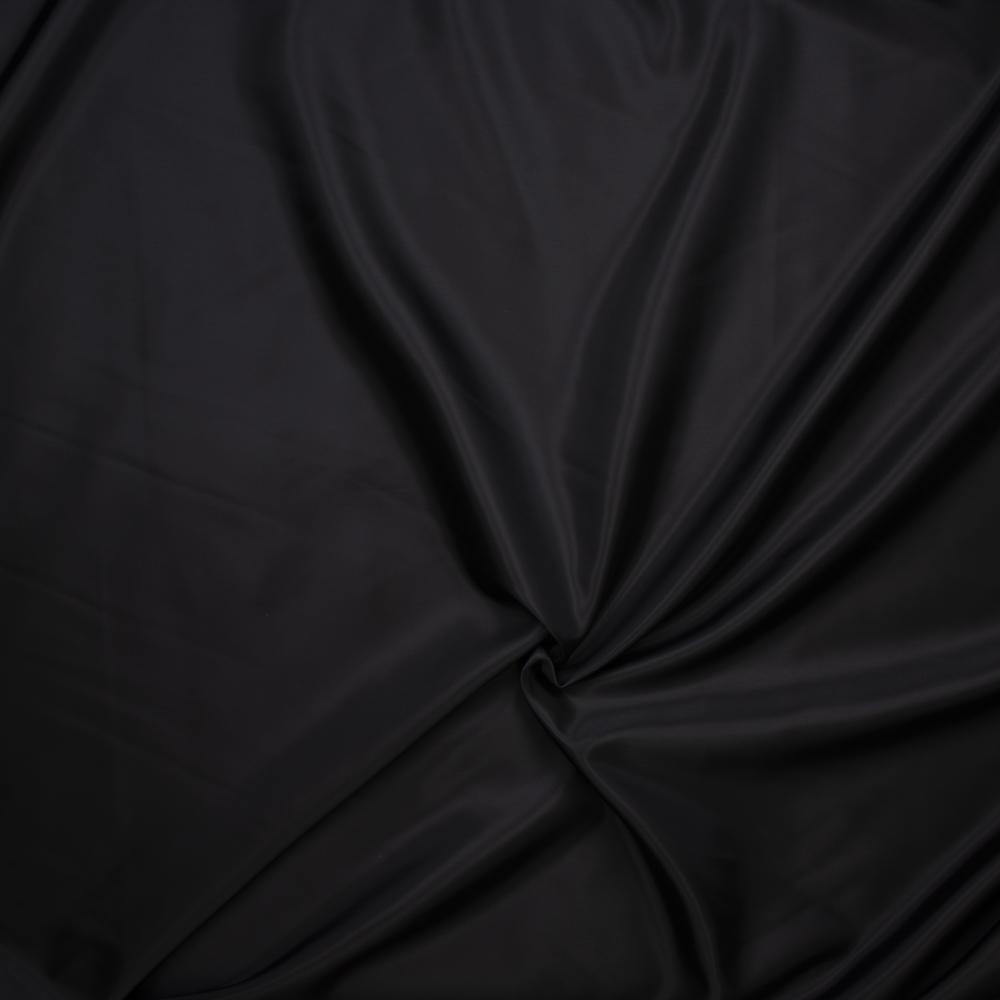 Black Diagonal Weave Poly Lining Fabric By The Yard - Wide shot
