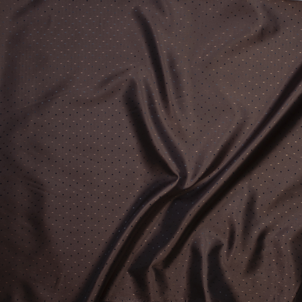Brown with Brown Rectangles Poly Lining Fabric By The Yard - Wide shot