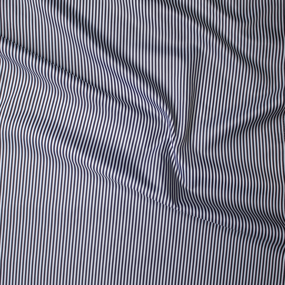 Black and White Vertical Stripe Poly Lining Fabric By The Yard - Wide shot