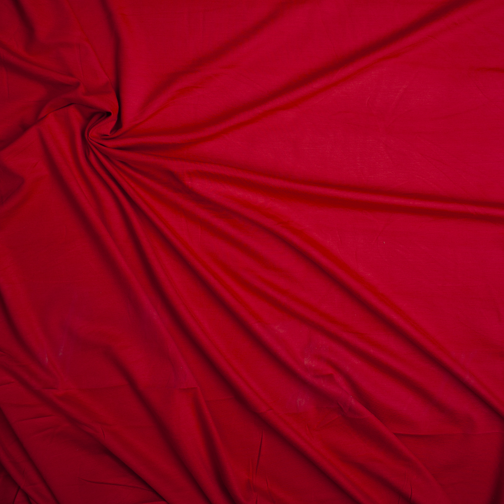 Red Heavyweight Stretch Ponte De Roma Fabric By The Yard - Wide shot