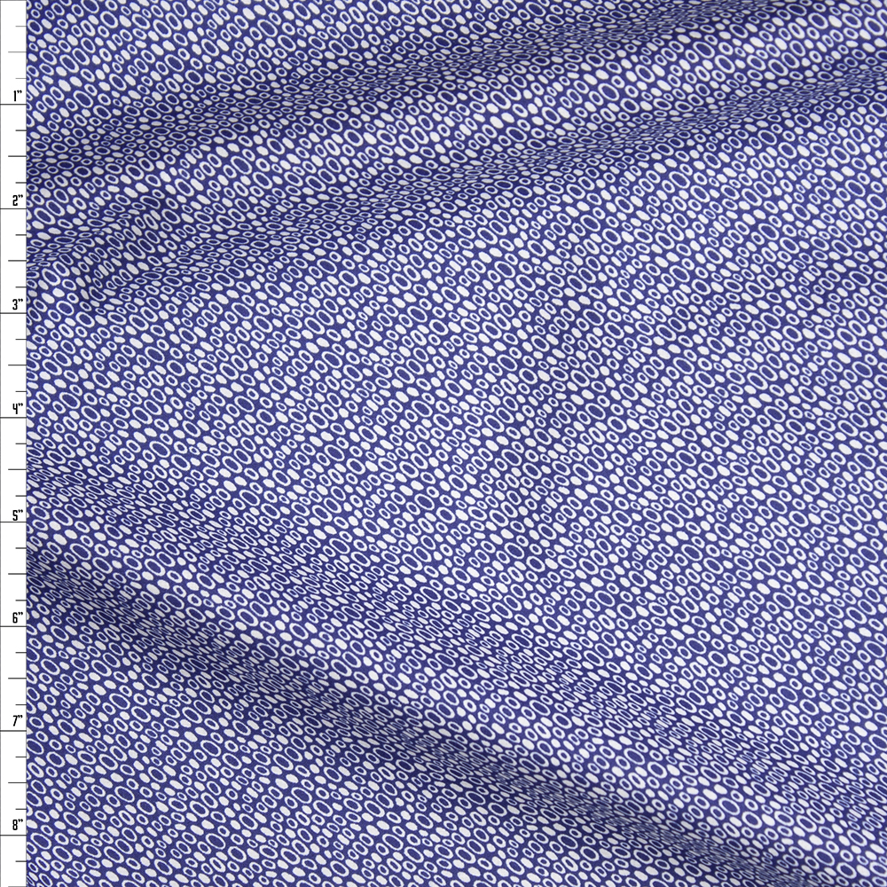 Offwhite Circles and Spots on Blue Fine Cotton Lawn from ‘Tori Richards’ Fabric By The Yard