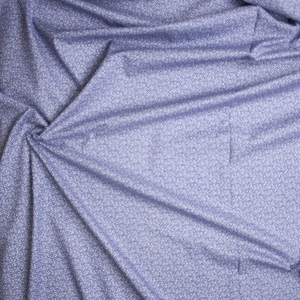 Offwhite Circles and Spots on Blue Fine Cotton Lawn from ‘Tori Richards’ Fabric By The Yard - Wide shot