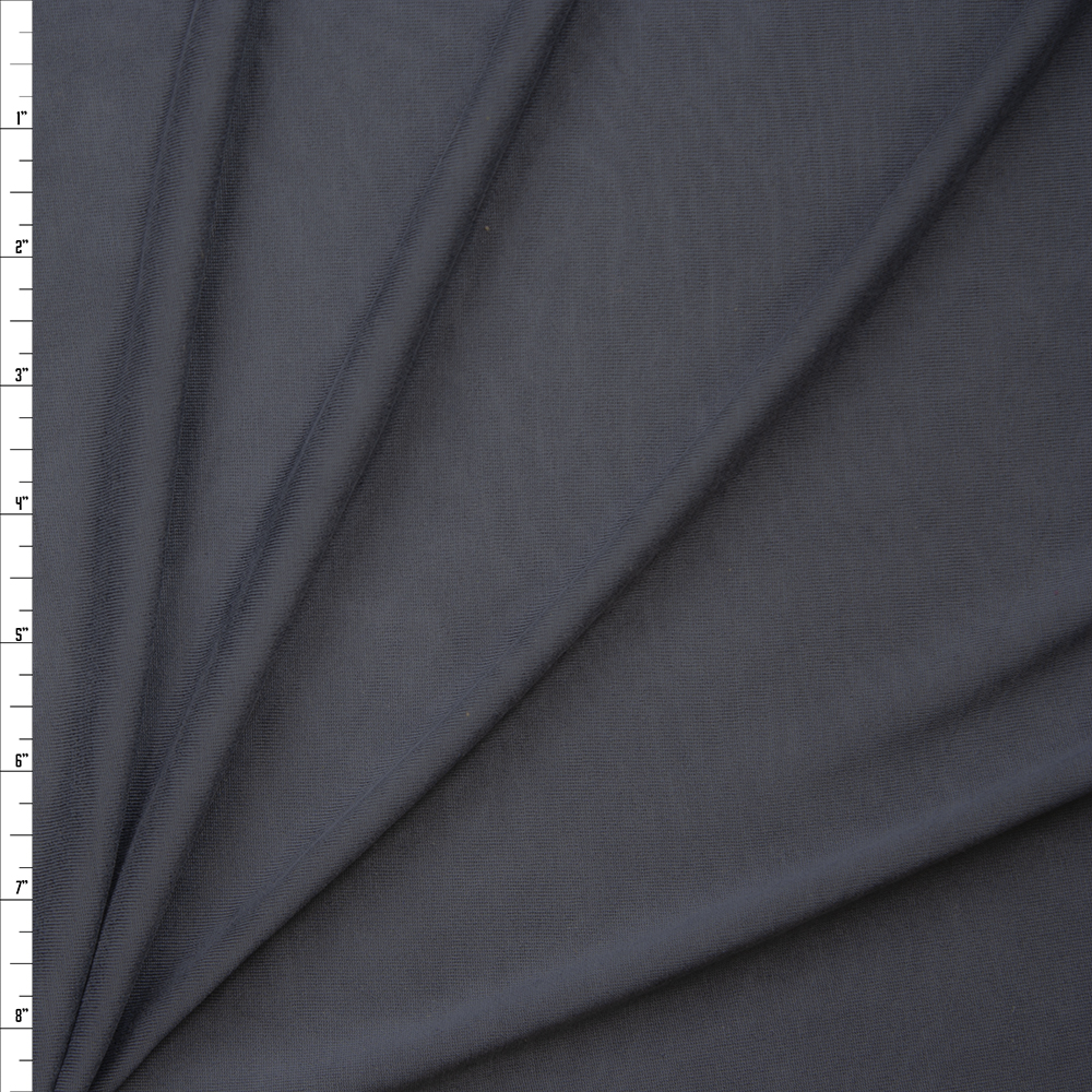 Charcoal Brushed Poly/Modal Jersey Knit Fabric By The Yard