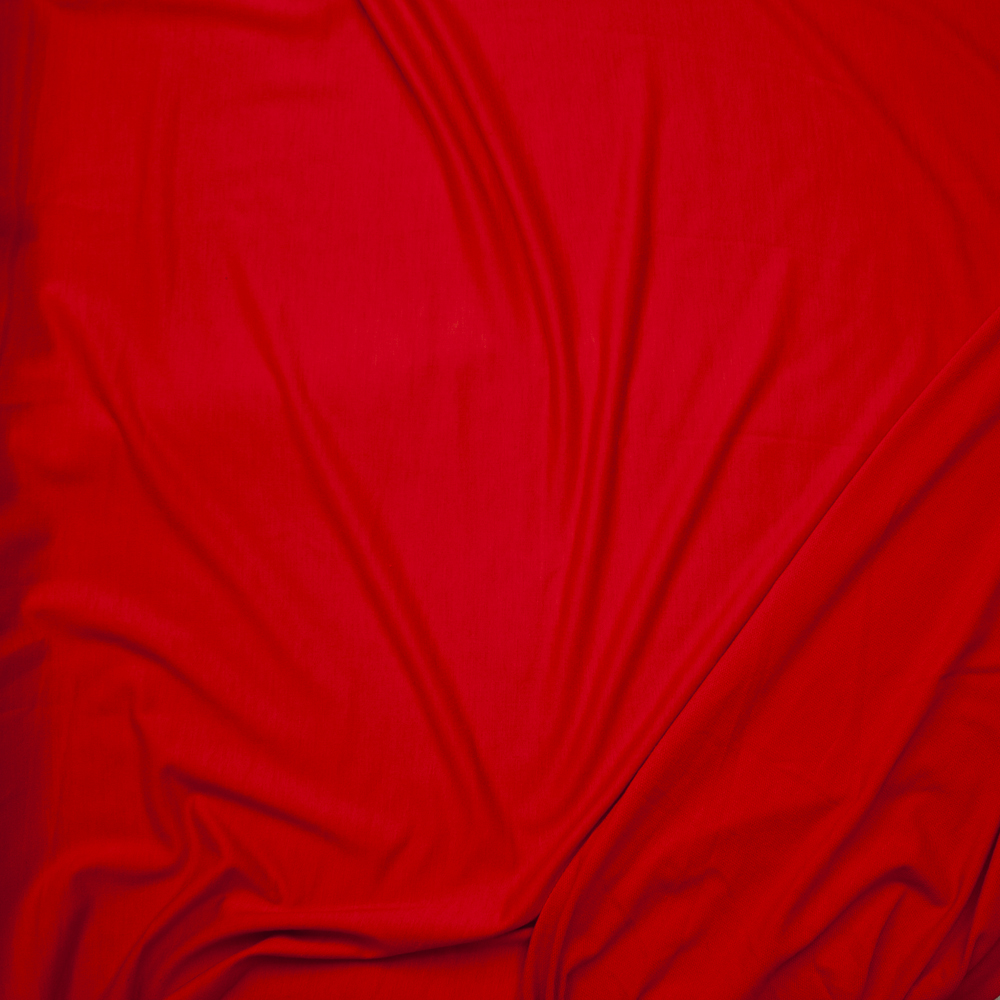 Red Lightweight Poly/Rayon French Terry Fabric By The Yard - Wide shot