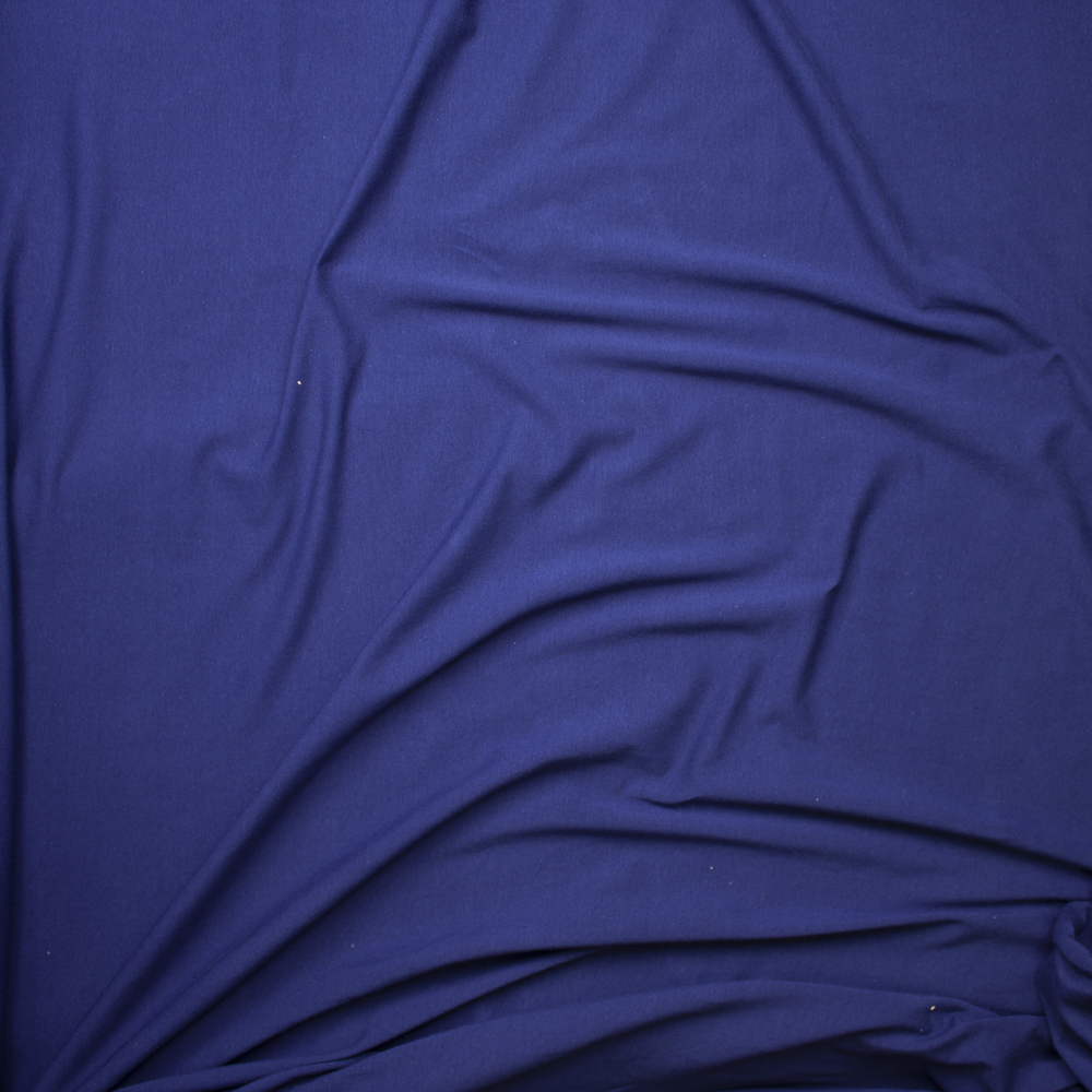 Navy Blue Light Midweight Stretch Cotton Jersey Knit Fabric By The Yard - Wide shot