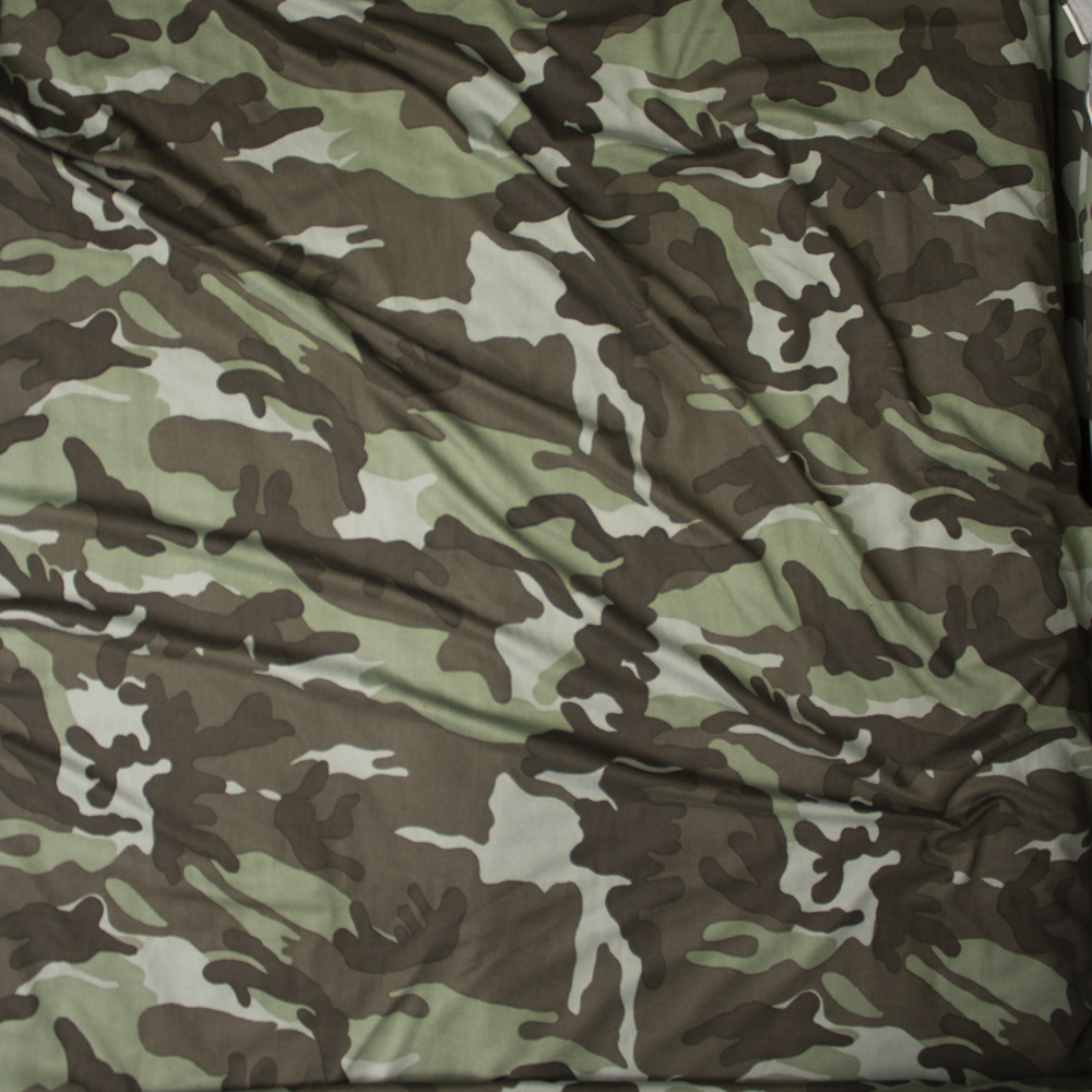 Dark Forest Camouflage Double Brushed Poly Spandex Fabric By The Yard - Wide shot