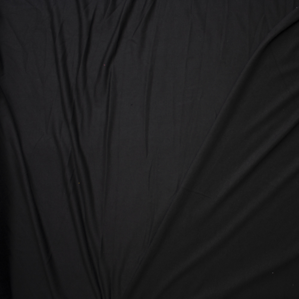 Black Lightweight Poly/Rayon French Terry Fabric By The Yard - Wide shot