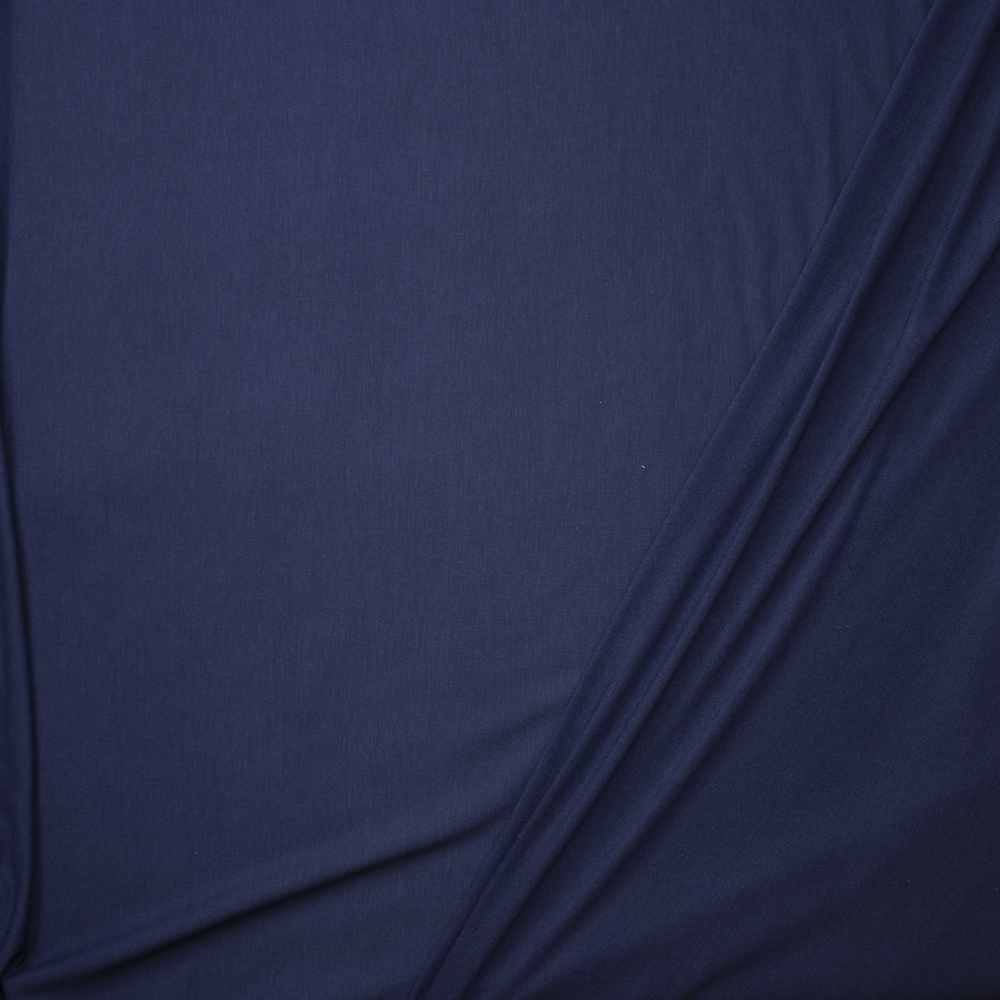 Navy Blue Lightweight Poly/Rayon French Terry Fabric By The Yard - Wide shot