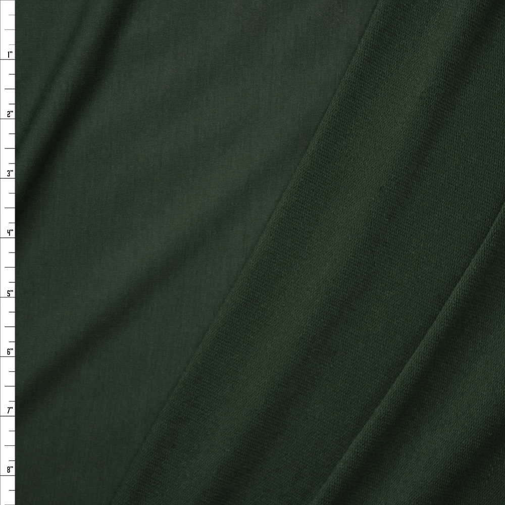 Hunter Green Lightweight Poly/Rayon French Terry Fabric By The Yard