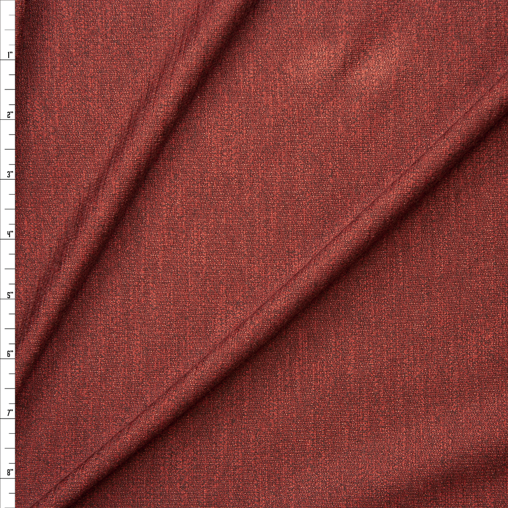Rust Heather Soft Stretch French Terry Fabric By The Yard