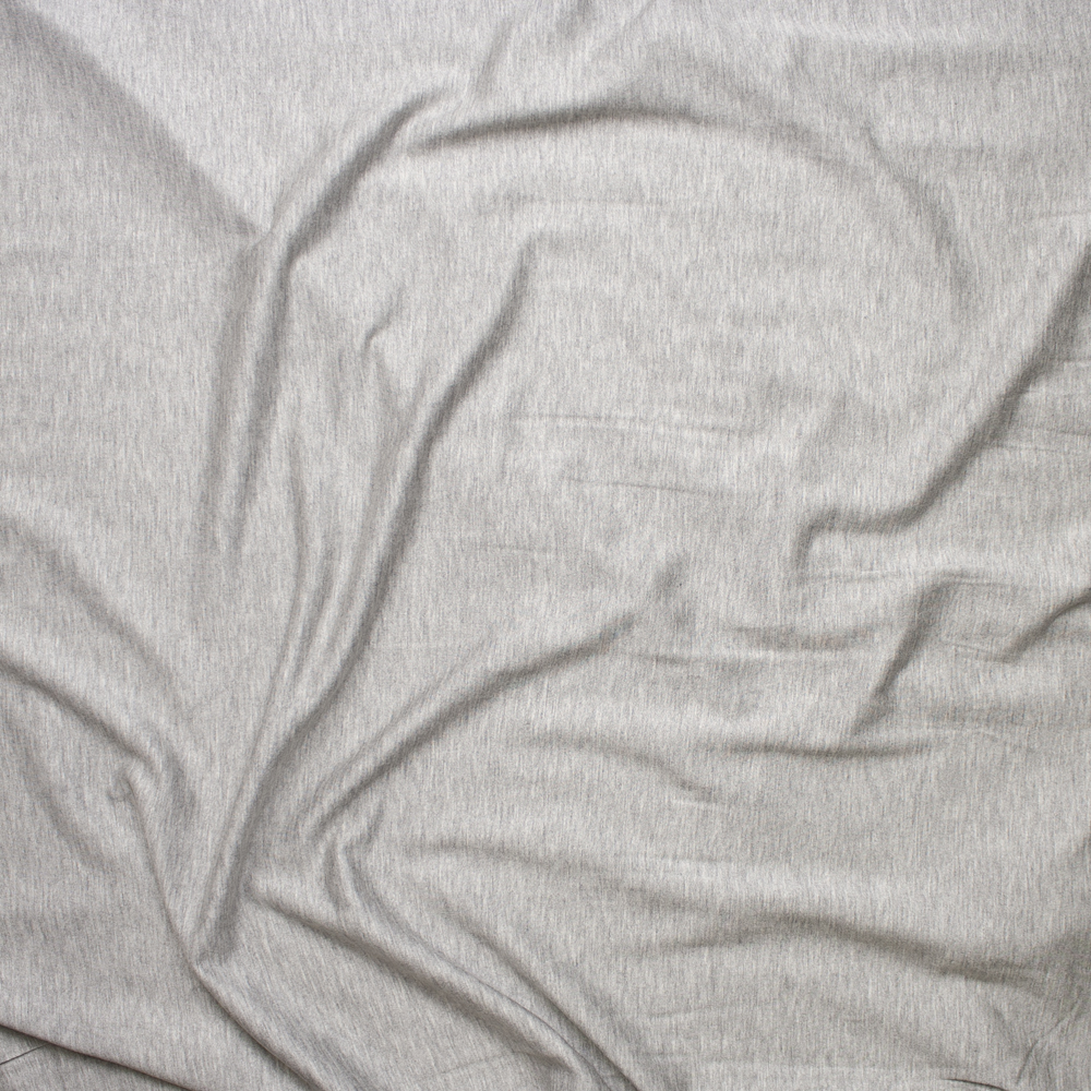 Light Grey Heather Stretch Lightweight Sweatshirt Fleece Fabric By The Yard - Wide shot
