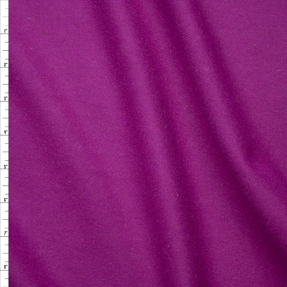 Hot Pink Solid Wool Coating Fabric By The Yard