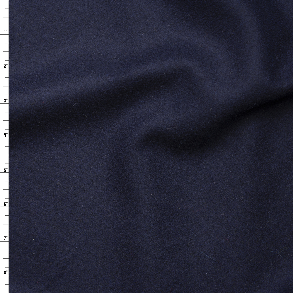 Navy Blue Solid Wool Coating Fabric By The Yard