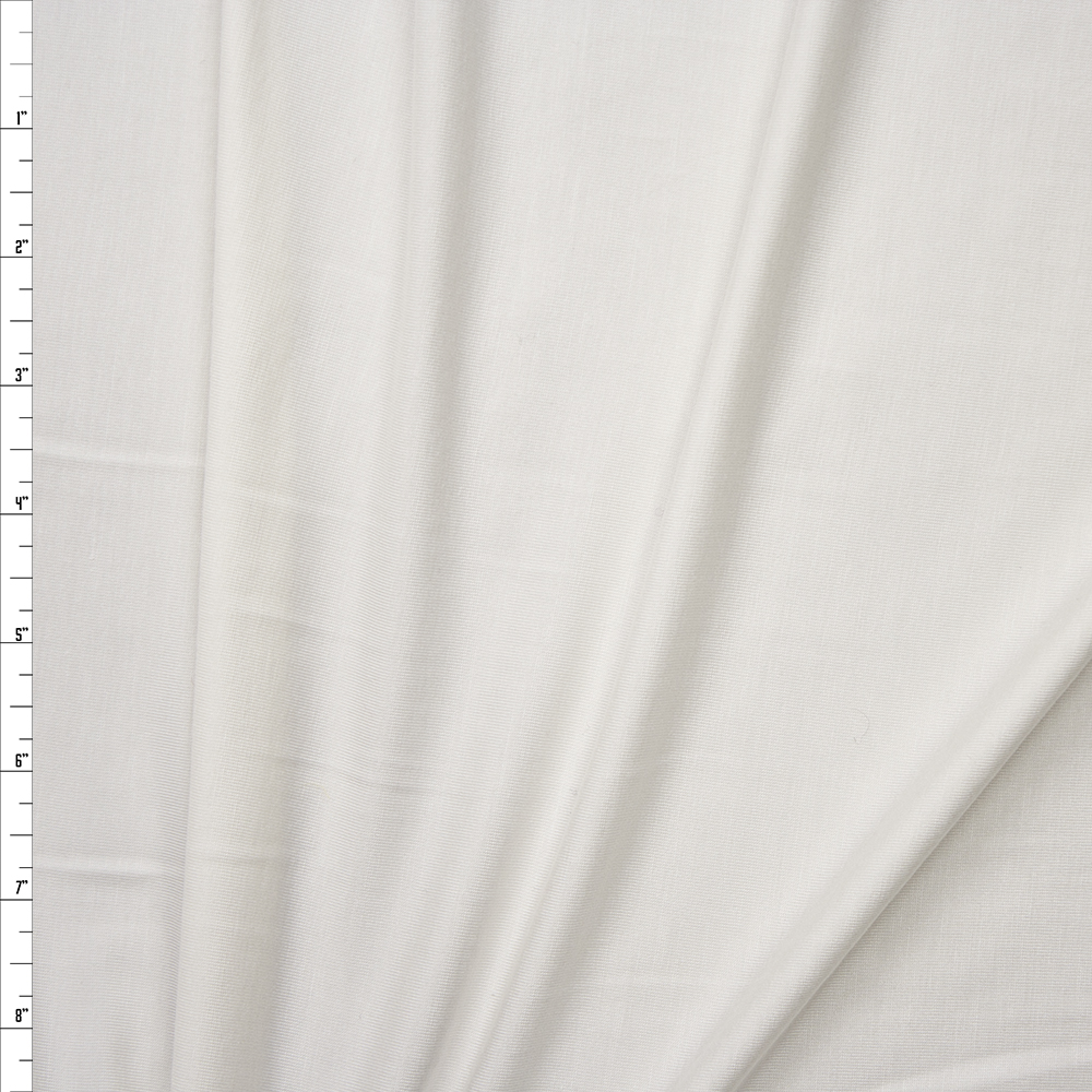 White Modal Stretch Jersey Knit Fabric By The Yard