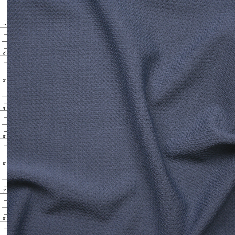 Slate Blue Solid Braided Look Liverpool Knit Fabric By The Yard