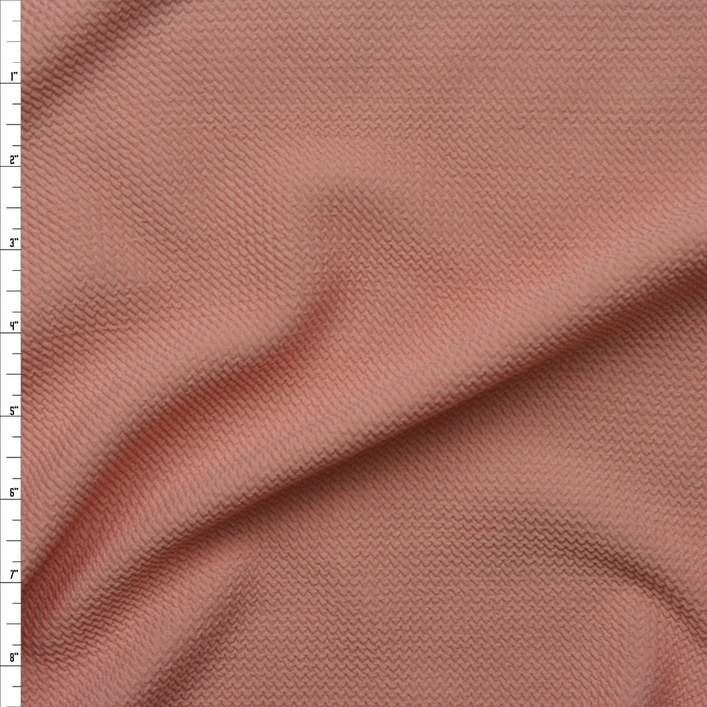 Peach Solid Braided Look Liverpool Knit Fabric By The Yard