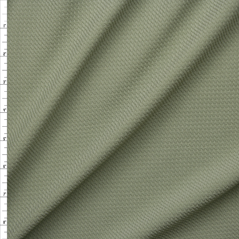 Sage Green Solid Braided Look Liverpool Knit Fabric By The Yard