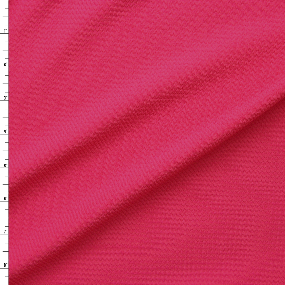 Neon Pink Solid Braided Look Liverpool Knit Fabric By The Yard