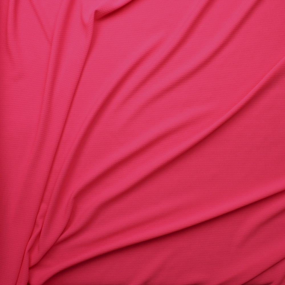 Neon Pink Solid Braided Look Liverpool Knit Fabric By The Yard - Wide shot