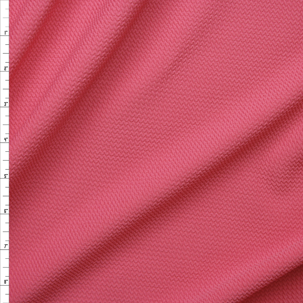 Guava Pink Solid Braided Look Liverpool Knit Fabric By The Yard