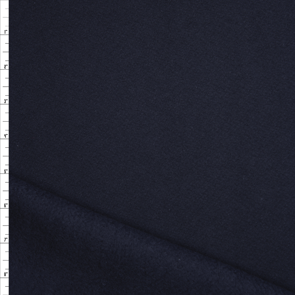Navy Blue Heavyweight Sweatshirt Fleece Fabric By The Yard