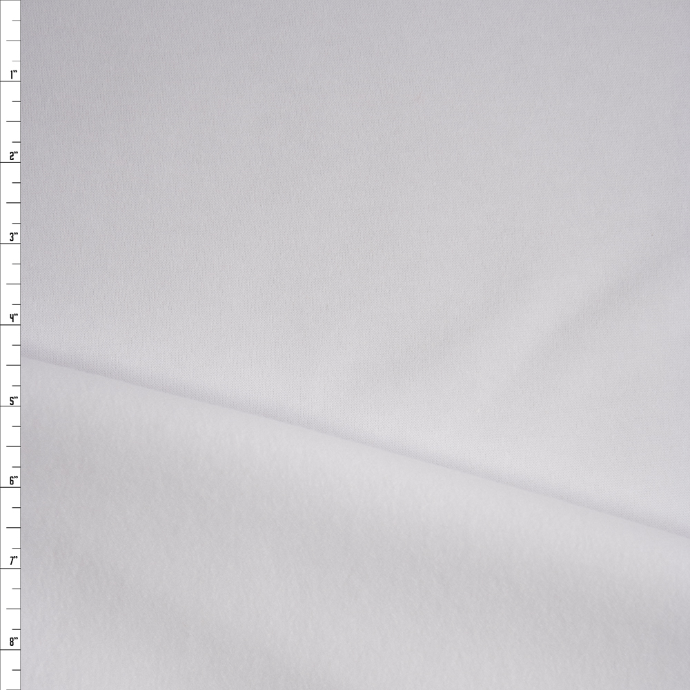 White Heavyweight Sweatshirt Fleece Fabric By The Yard