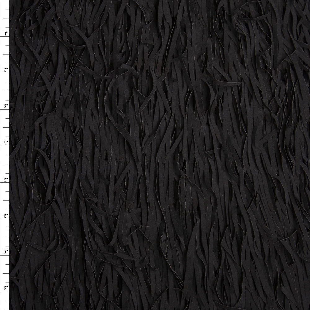 Black 5” Layered Fringe Fabric Fabric By The Yard