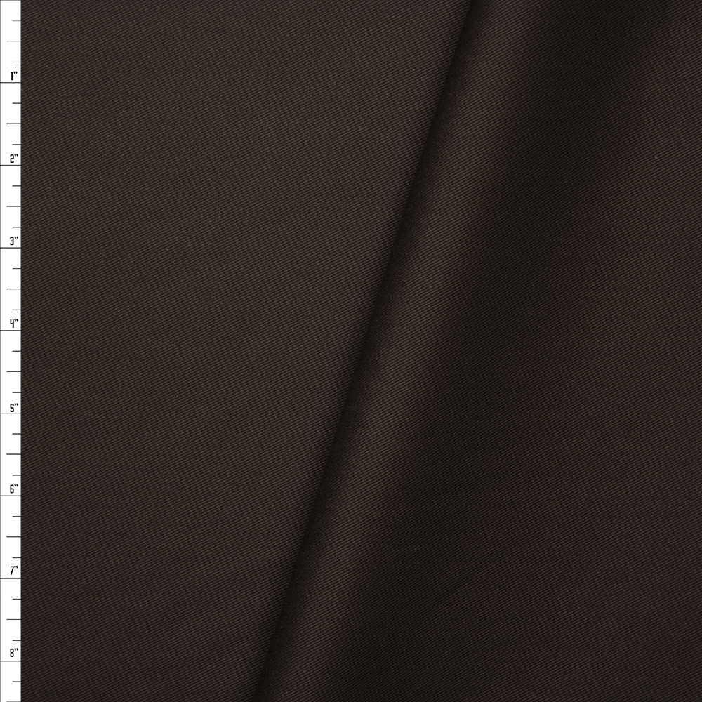 Solid Dark Brown Midweight Cotton Twill Fabric By The Yard