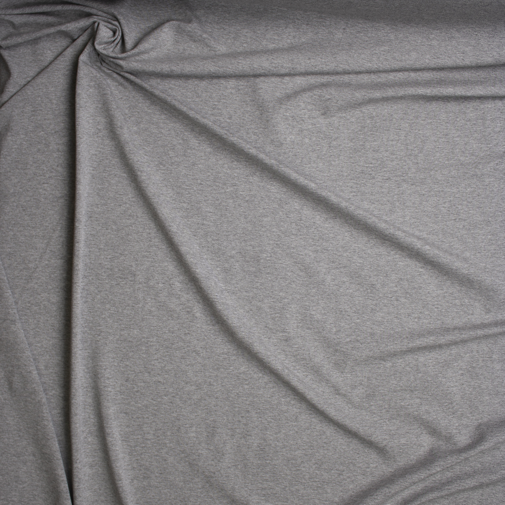 Heather Grey Stretch Midweight Cotton Jersey Knit Fabric By The Yard - Wide shot