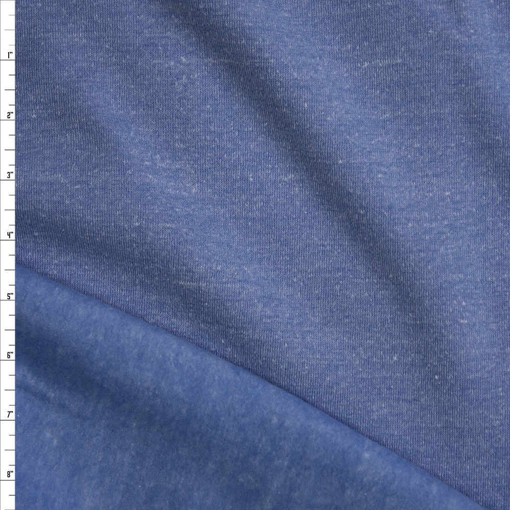 Soft Blue Heather Sweatshirt Fleece Fabric By The Yard