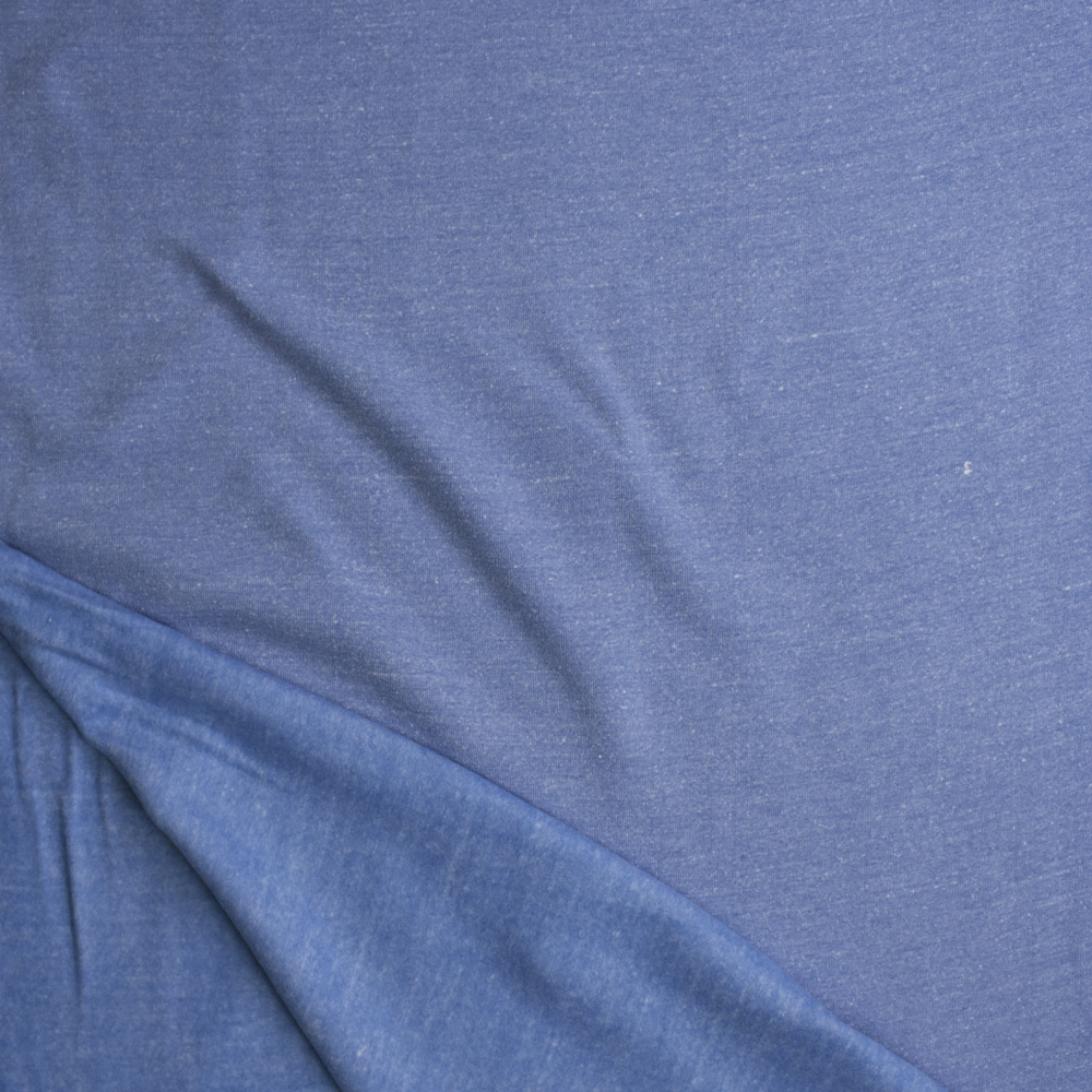 Soft Blue Heather Sweatshirt Fleece Fabric By The Yard - Wide shot