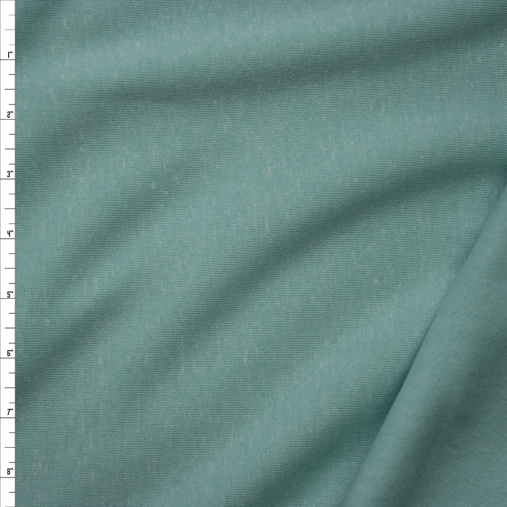 Soft Mint Green Heather Sweatshirt Fleece Fabric By The Yard