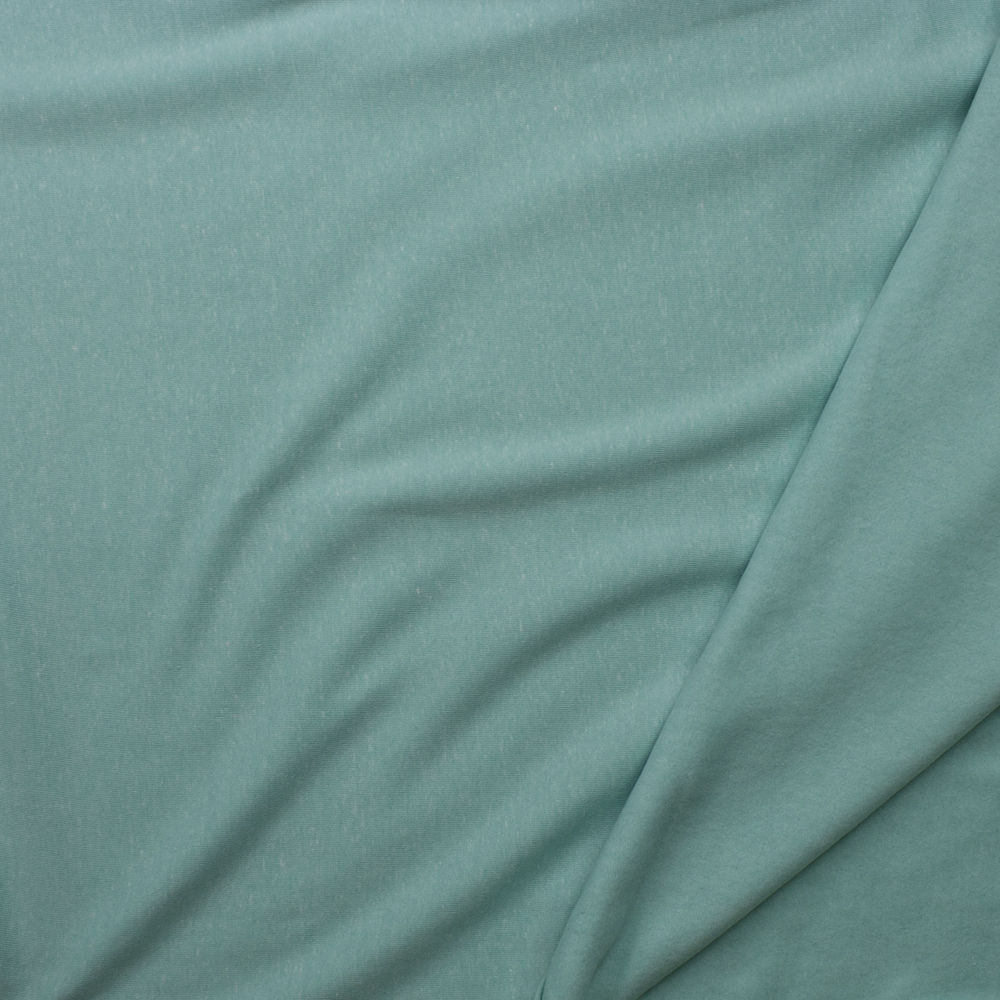 Soft Mint Green Heather Sweatshirt Fleece Fabric By The Yard - Wide shot