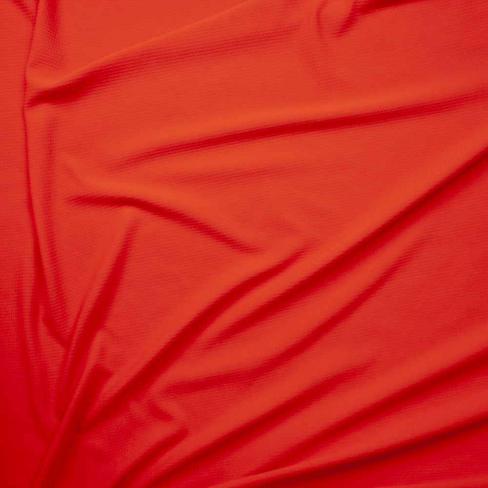 Solid Tangerine Orange Bullet Liverpool Knit Fabric By The Yard - Wide shot