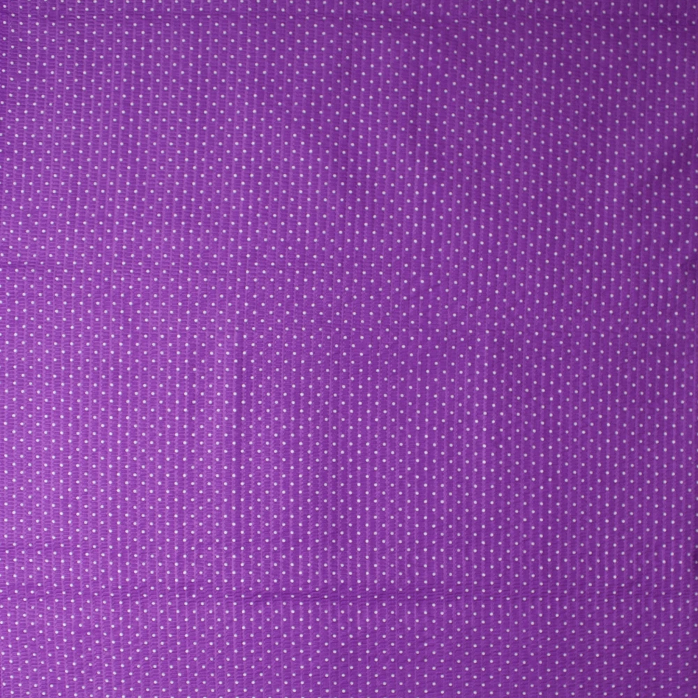 White Micro Polka Dots on Purple ‘Tutti Frutti’ Plissé Fabric By The Yard - Wide shot