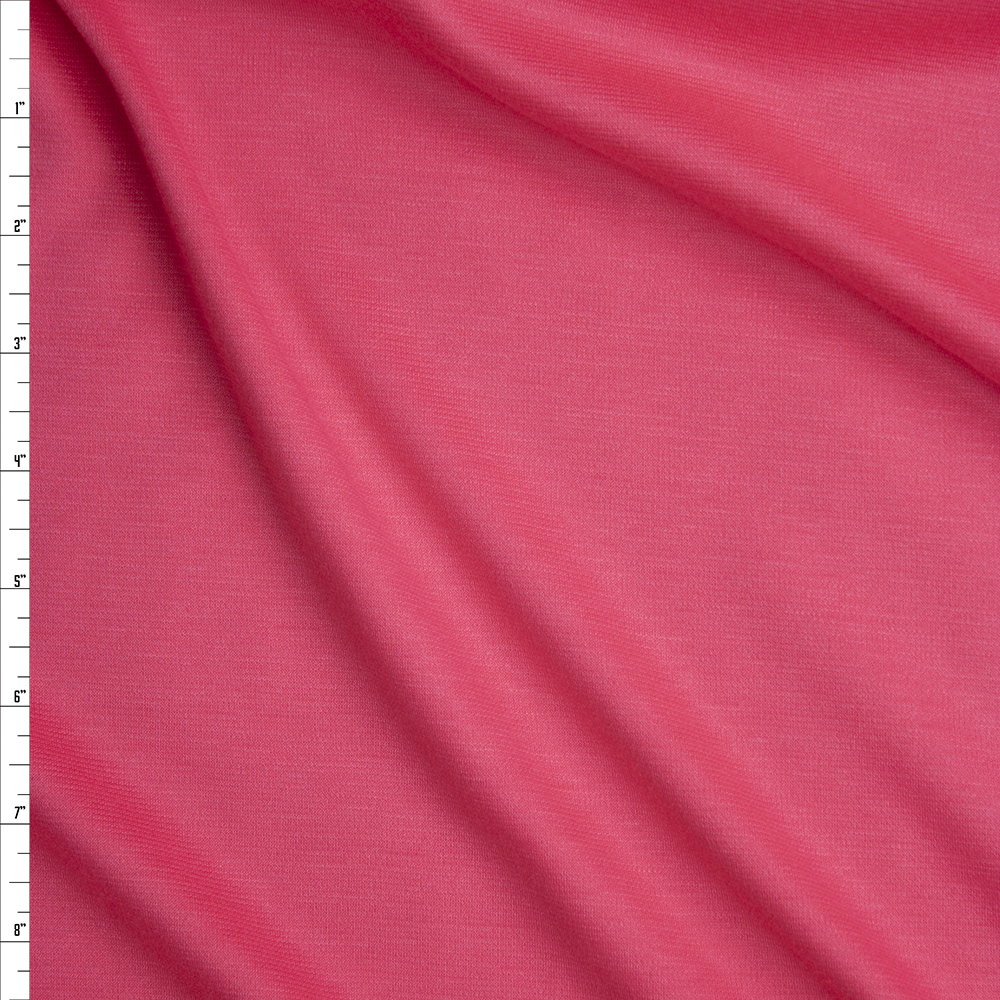 Bright Bubblegum Pink Solid Ponte De Roma Fabric By The Yard