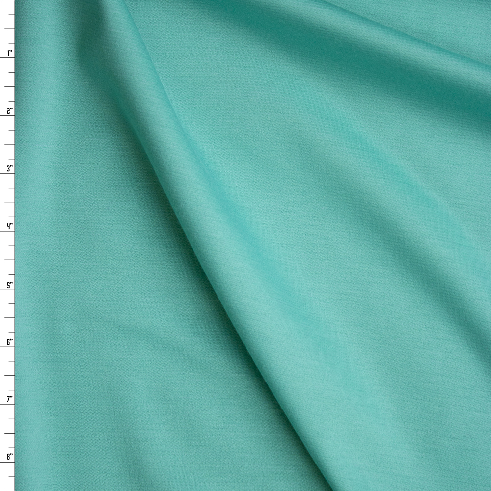 Aqua Solid Ponte De Roma Fabric By The Yard
