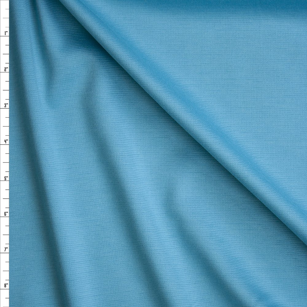 Bright Sky Blue Solid Ponte De Roma Fabric By The Yard