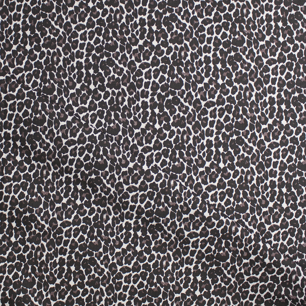 Brown Cheetah on White Stretch Cotton Twill Fabric By The Yard - Wide shot
