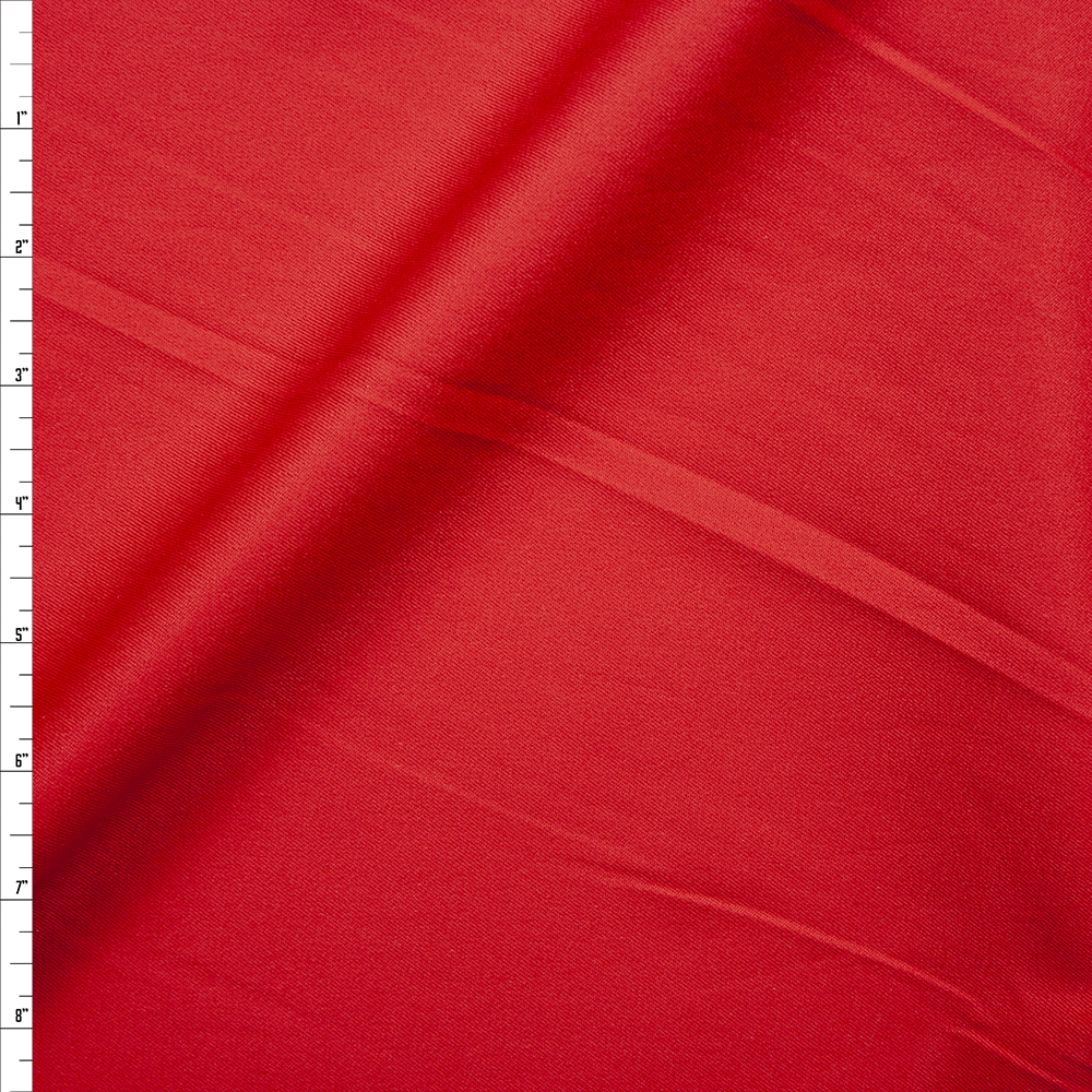 Red Stretch Midweight Cotton Twill Fabric By The Yard